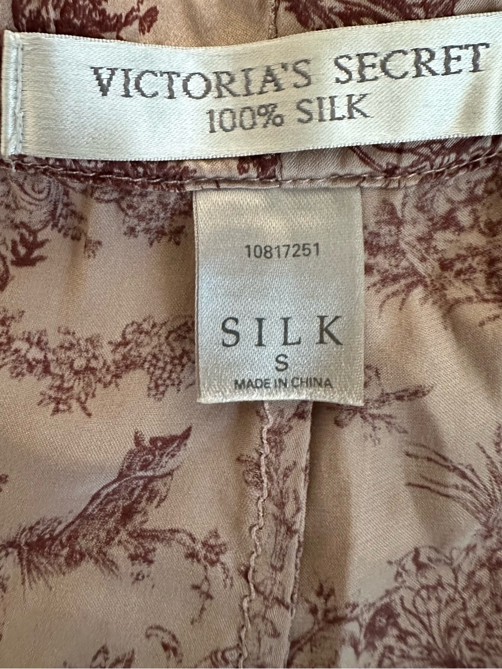 Women's silk Printed Sleep Shorts - Dusty Pink Toile - Picture 5 of 6
